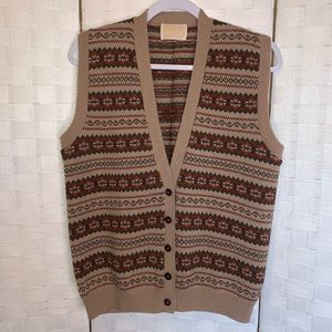 Vintage Pendleton Wool Aztec Print Sweater Vest Mens Size Small unisex fair isle